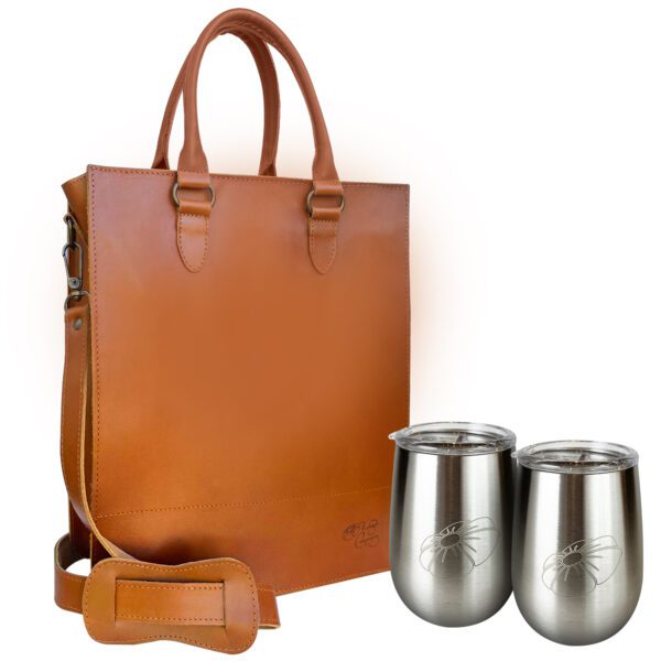 Vanessa Campomanes Leather Bag With Two Tumblers