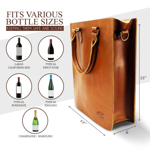 A Leather Carry Bag For Wine Bottles