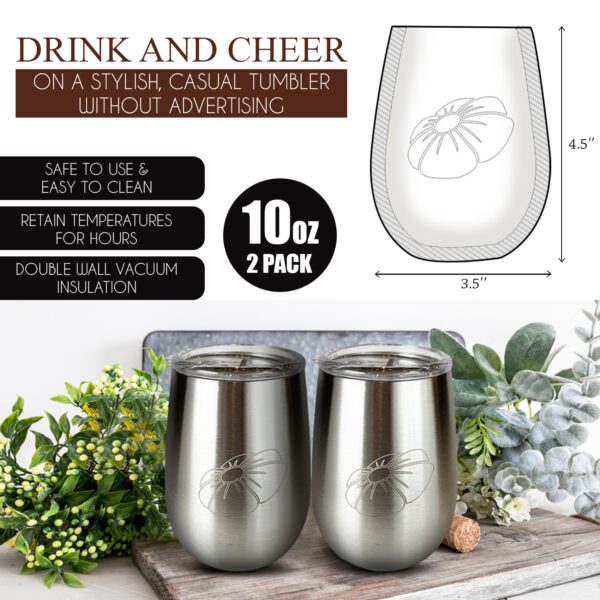 A Glass and Two Steel Tumblers Poster