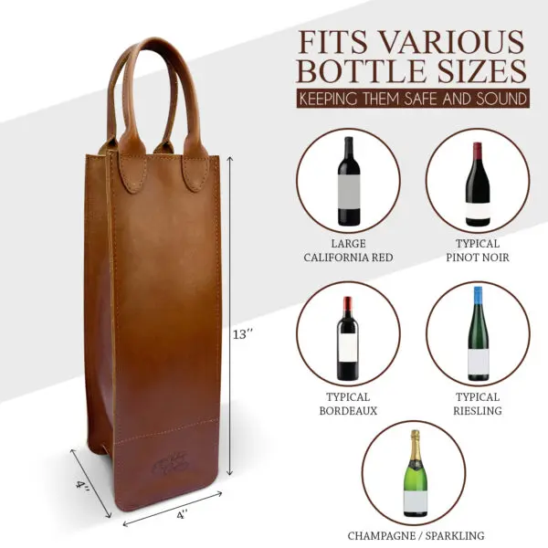 A Leather Wine Bottle Bag Fit for Every Size